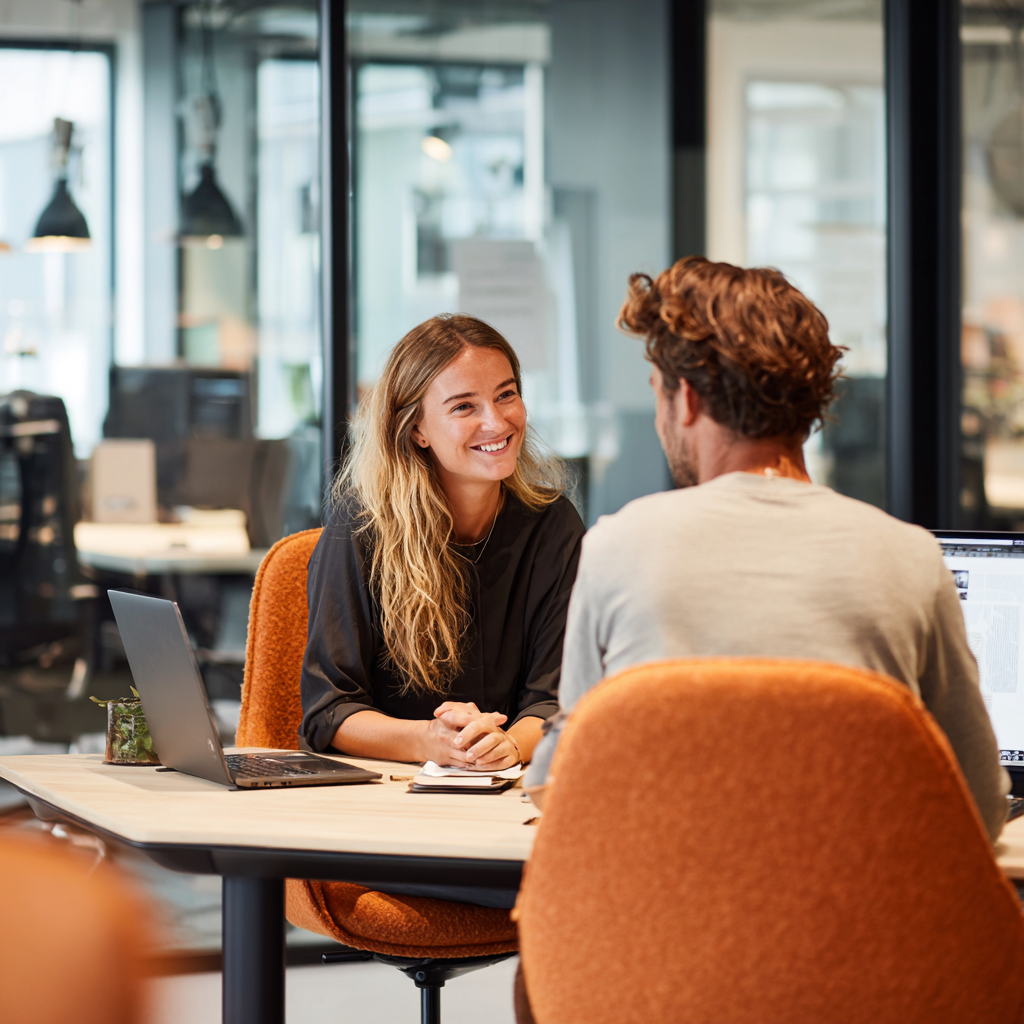 Mees Shot Of A Modern Office Dutch Company Two People Having 94c4455a Cfd4 41df 9079 3cfa13716f4a 2