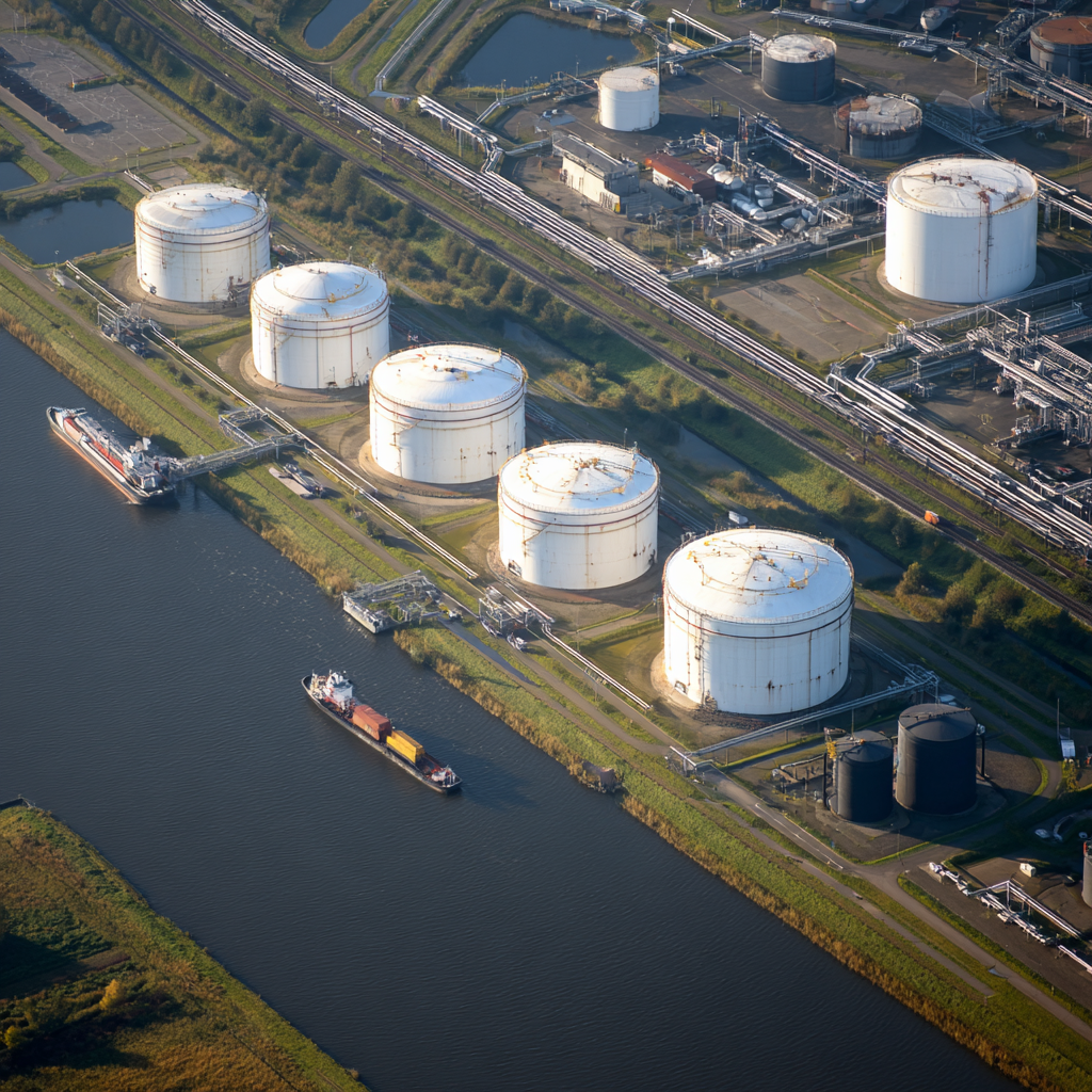Mees Oil Storage Facility Sunny Day Dutch Landscape Shot Fro 09dc535b 716d 4930 Baa3 3885b581c231 1