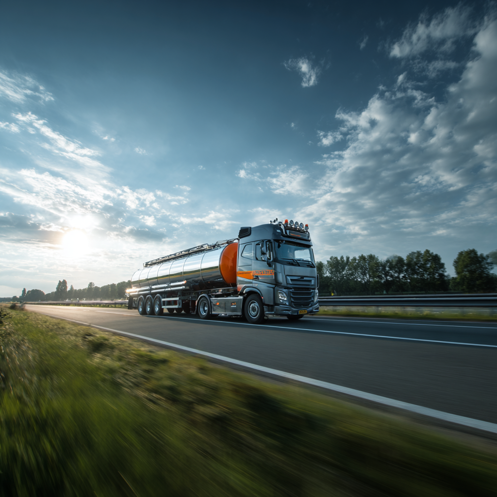 Mees Tanker Truck Transporting Gas On A Highway Sunny Day Du 0ee9e163 B62a 4960 Aa1b 3f58d4037f14 3